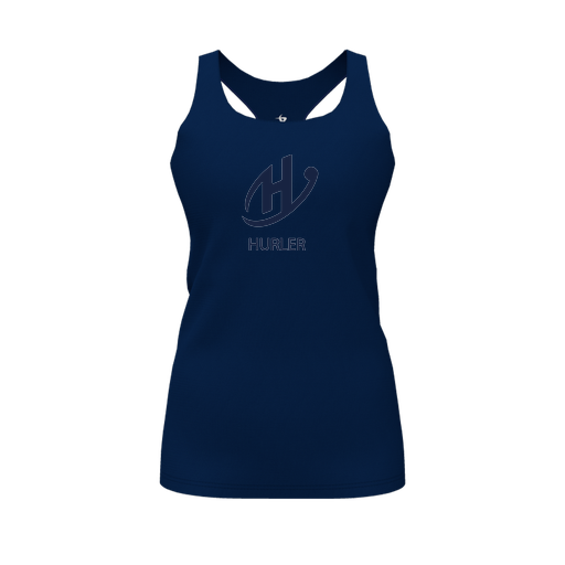 [CUS-DFW-RCBK-PER-NVY-FYS-LOGO2] Racerback Tank Top (Female Youth S, Navy, Logo 2)