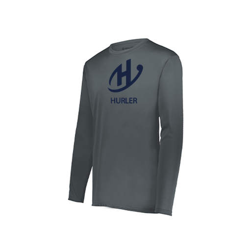 [222823.059.S-LOGO2] Youth LS Smooth Sport Shirt (Youth S, Gray, Logo 2)