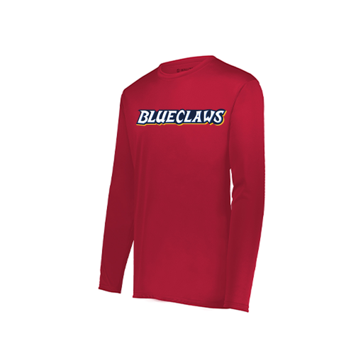 [222823.083.S-LOGO3] Youth LS Smooth Sport Shirt (Youth S, Red, Logo 3)