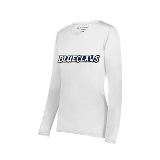 [222824.005.S-LOGO3] Ladies LS Smooth Sport Shirt (Female Adult S, White, Logo 3)