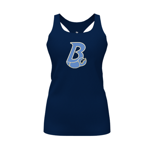 [CUS-DFW-RCBK-PER-NVY-FYS-LOGO1] Racerback Tank Top (Female Youth S, Navy, Logo 1)