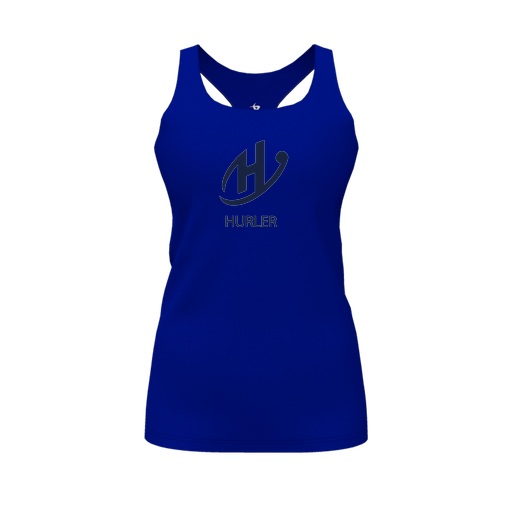 [CUS-DFW-RCBK-PER-RYL-FYS-LOGO2] Racerback Tank Top (Female Youth S, Royal, Logo 2)