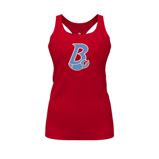 [CUS-DFW-RCBK-PER-RED-FYS-LOGO1] Racerback Tank Top (Female Youth S, Red, Logo 1)
