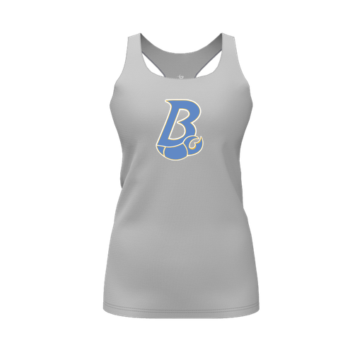 [CUS-DFW-RCBK-PER-GRY-FYS-LOGO1] Racerback Tank Top (Female Youth S, Gray, Logo 1)