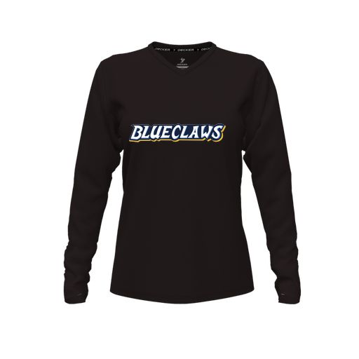 [CUS-DFW-TEES-PER-VNK-LSL-BLK-FYXS-LOGO3] Performance T-Shirt (Female Youth XS, Black, V Neck, Logo 3, Long Sleeve)