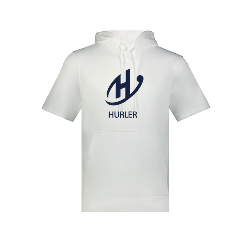 [6871.005.S-LOGO2] Men's Dri Fit Short Sleeve Hoodie (Adult S, White, Logo 2)