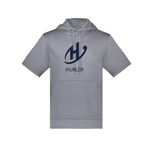 [6871.059.S-LOGO2] Men's Dri Fit Short Sleeve Hoodie (Adult S, Gray, Logo 2)