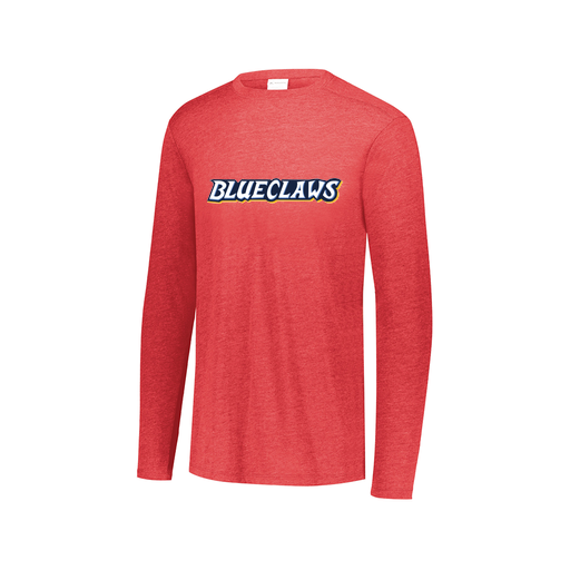 [FTLCUBRD-AXS-LOGO3] Decker Men's Tri-Blend T-Shirt - Long Sleeve (Adult XS, Red, Logo 3)