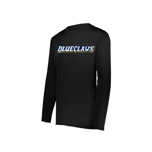 [222823.080.S-LOGO3] Youth LS Smooth Sport Shirt (Youth S, Black, Logo 3)