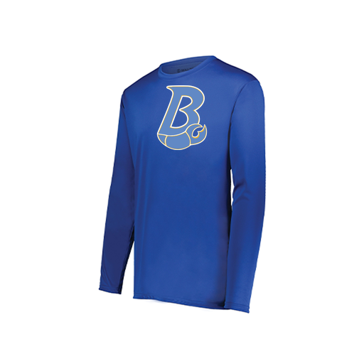 [222823.060.S-LOGO1] Youth LS Smooth Sport Shirt (Youth S, Royal, Logo 1)
