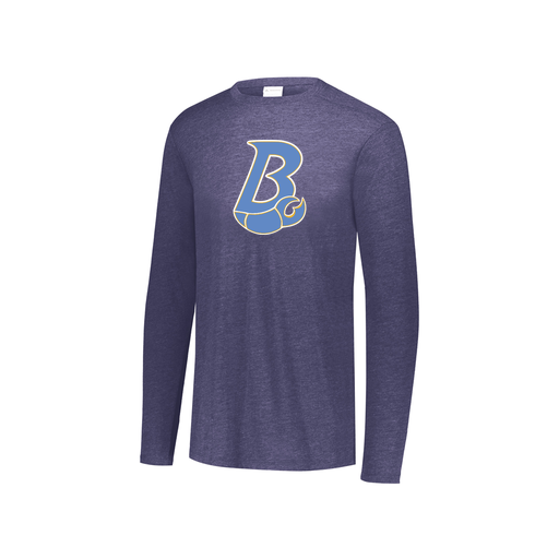 [FTLCUBNV-YS-LOGO1] Decker Youth Tri-Blend T-Shirt - Long Sleeve (Youth S, Navy, Logo 1)