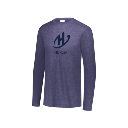 [FTLCUBNV-YS-LOGO2] Decker Youth Tri-Blend T-Shirt - Long Sleeve (Youth S, Navy, Logo 2)