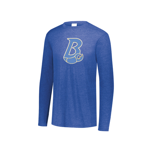 [FTLCUBRY-YS-LOGO1] Decker Youth Tri-Blend T-Shirt - Long Sleeve (Youth S, Royal, Logo 1)