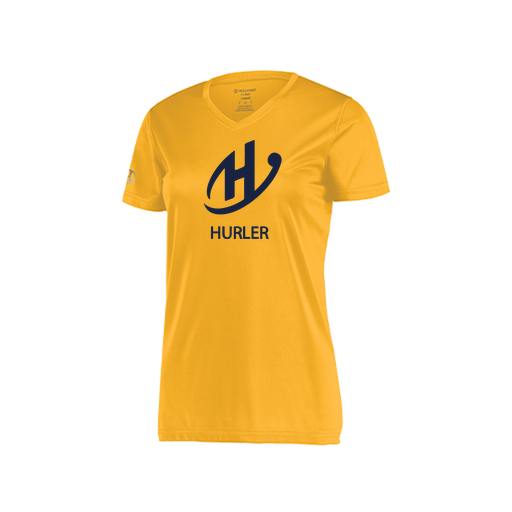 [222820.023.S-LOGO2] Ladies Movement Dri Fit Shirt (Female Adult S, Athletic Gold, Logo 2)