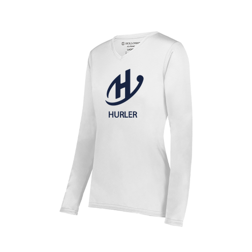[222824.005.S-LOGO2] Ladies LS Smooth Sport Shirt (Female Adult S, White, Logo 2)