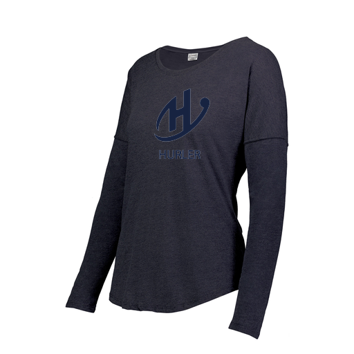 [FTLCUBNV-FAXS-LOGO2] Decker Women's Tri-Blend T-Shirt - Long Sleeve (Female Adult XS, Navy, Logo 2)